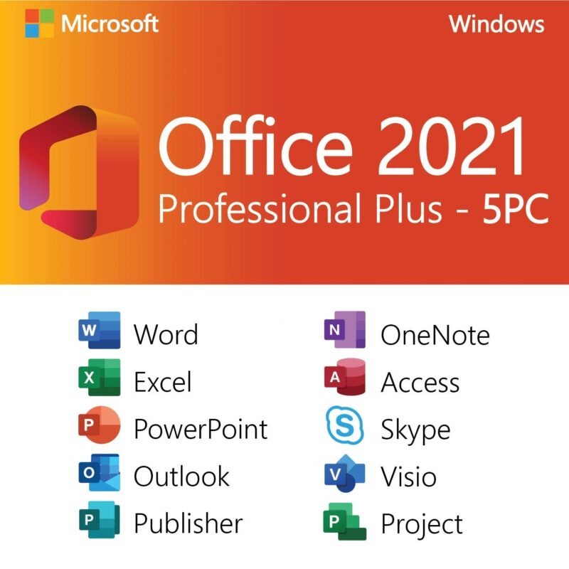 Keylistore Microsoft Office 2021 Professional Plus 5PC